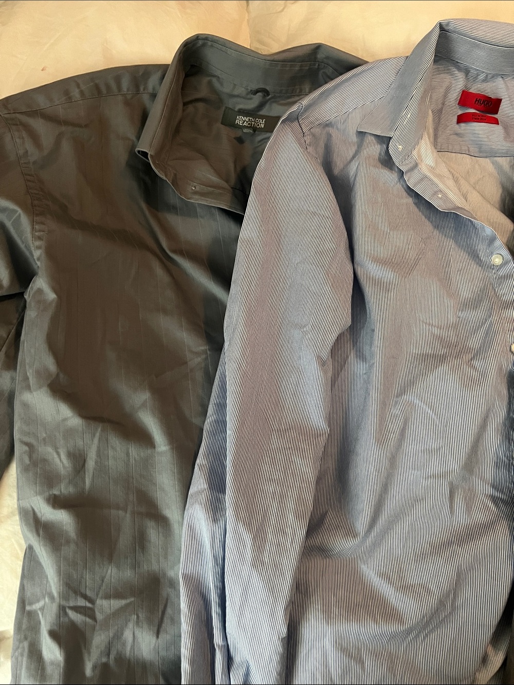 Kenneth Cole Men's Dress Shirts lot - Charcoal Gray & Light Blue
